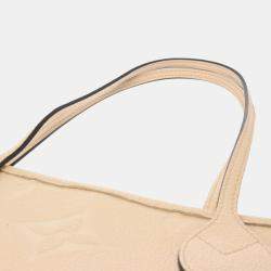  Louis Vuitton Creme Leather Monogram Empreinte Neverfull MM Tote Bag
