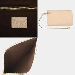  Louis Vuitton Creme Leather Monogram Empreinte Neverfull MM Tote Bag