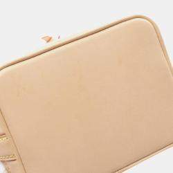 Pre Owned Louis Vuitton White Canvas Leather Nano Noe Monogram Jacquard Handbag 