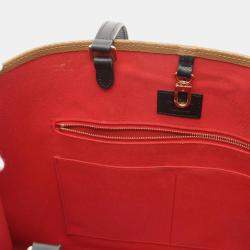 Louis Vuitton Brown Coated Canvas Leather On The Go Gm Monogram Giant Reverse Shoulder Bag 