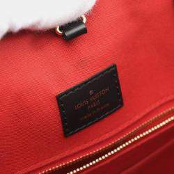 Louis Vuitton Brown Coated Canvas Leather On The Go Gm Monogram Giant Reverse Shoulder Bag 