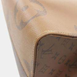 Louis Vuitton Brown Coated Canvas Leather On The Go Gm Monogram Giant Reverse Shoulder Bag 