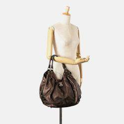 Louis Vuitton Brown Monogram Mahina L Hobo