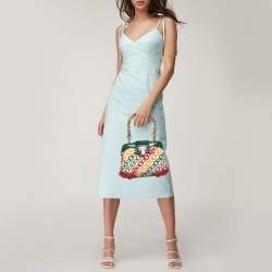 Louis Vuitton Multicolor Fabric and Alligator Mini Chains Linda Bag