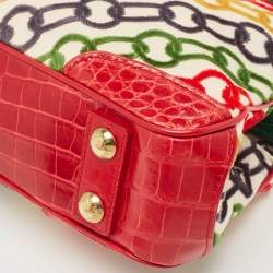 Louis Vuitton Multicolor Fabric and Alligator Mini Chains Linda Bag