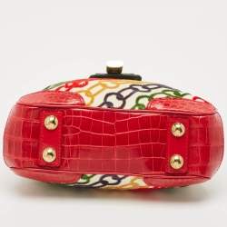 Louis Vuitton Multicolor Fabric and Alligator Mini Chains Linda Bag