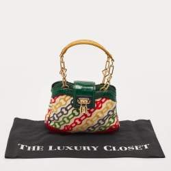 Louis Vuitton Multicolor Fabric and Alligator Mini Chains Linda Bag