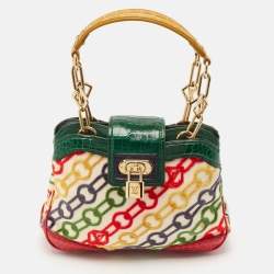Louis Vuitton Multicolor Fabric and Alligator Mini Chains Linda Bag