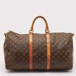 Pre Owned Louis Vuitton Monogram Canvas Keepall Bandouliere 50 Bag