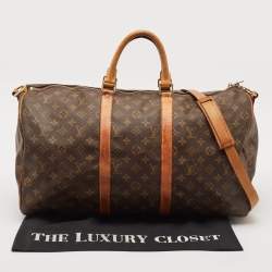Pre Owned Louis Vuitton Monogram Canvas Keepall Bandouliere 50 Bag