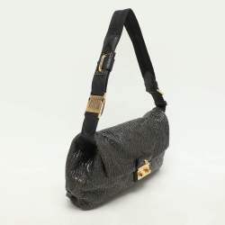 مملوكة مسبقًا حقيبة لوي فيتون بوشت جلد براءة اختراع مونوغرام نوير سوداء