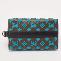 Louis Vuitton Turquoise Monogram Tuffetage Canvas Triangle Messenger Bag