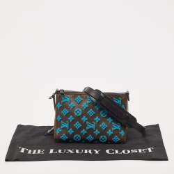 Louis Vuitton Turquoise Monogram Tuffetage Canvas Triangle Messenger Bag
