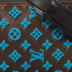 Louis Vuitton Turquoise Monogram Tuffetage Canvas Triangle Messenger Bag
