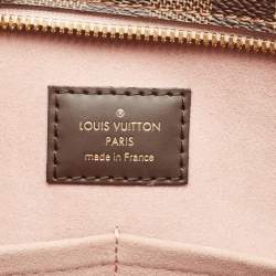 Pre Owned Louis Vuitton Magnolia Damier Ebene Canvas and Taurillon Leather Jersey Tote