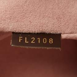 Pre Owned Louis Vuitton Magnolia Damier Ebene Canvas and Taurillon Leather Jersey Tote