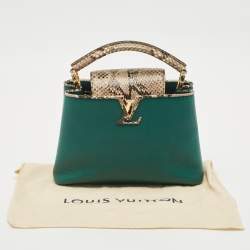 Louis Vuitton Green/Beige Leather and Python Capucines BB Bag