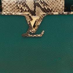 Louis Vuitton Green/Beige Leather and Python Capucines BB Bag