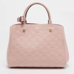 Pre Owned Louis Vuitton Rose Ballerine Monogram Empreinte Leather Montaigne BB Bag