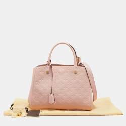 Pre Owned Louis Vuitton Rose Ballerine Monogram Empreinte Leather Montaigne BB Bag