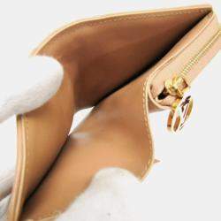 Louis Vuitton Camel Lamb Leather Monogram Lou Wallet