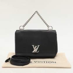 Pre Owned Louis Vuitton Black Leather Lockme II BB Bag