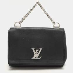 Pre Owned Louis Vuitton Black Leather Lockme II BB Bag