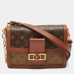 Pre Owned Louis Vuitton Monogram/Monogram Reverse Canvas Dauphine MM Bag