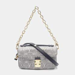 Louis Vuitton Navy Coated Canvas Pochette Metis East West Handbag