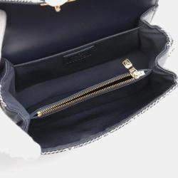 Louis Vuitton Navy Coated Canvas Pochette Metis East West Handbag