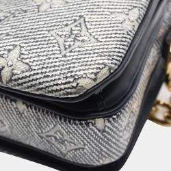 Louis Vuitton Navy Coated Canvas Pochette Metis East West Handbag