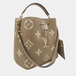 Louis Vuitton Tourterelle Creme Bicolor Leather Neonoe MM Shoulder Bag