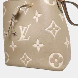 Louis Vuitton Tourterelle Creme Bicolor Leather Neonoe MM Shoulder Bag