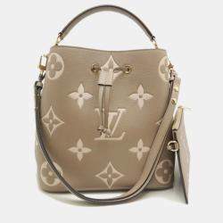 Louis Vuitton Tourterelle Creme Bicolor Leather Neonoe MM Shoulder Bag