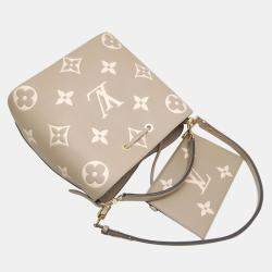 Louis Vuitton Tourterelle Creme Bicolor Leather Neonoe MM Shoulder Bag