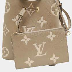 Louis Vuitton Tourterelle Creme Bicolor Leather Neonoe MM Shoulder Bag