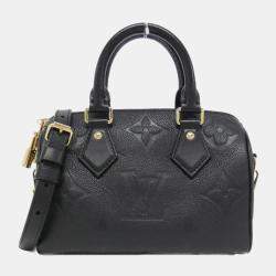 Louis Vuitton Black Monogram Empreinte Leather Speedy Bandouliere 20 Boston Bag