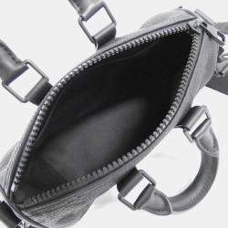 Louis Vuitton Black Taurillon Leather Keepall Bandouliere 25 Boston Bag