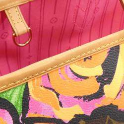Pre Owned Louis Vuitton Monogram Rose Stephen Sprouse Neverfull MM Bag