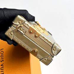 Louis Vuitton Gold Leather Small Trunk Shoulder Bag
