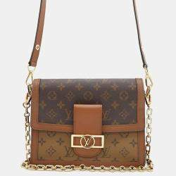 Louis Vuitton Dauphine Noir Monogram Monogram Reverse Canvas Size Mm Bag