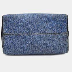 Pre Owned Louis Vuitton Speedy Bandouliere Blue/Noir Epi Denim Size 25