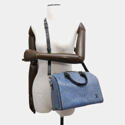 Pre Owned Louis Vuitton Speedy Bandouliere Blue/Noir Epi Denim Size 25