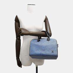 Pre Owned Louis Vuitton Speedy Bandouliere Blue/Noir Epi Denim Size 25