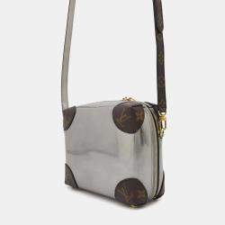  Louis Vuitton Metallic Grey Monogram Patent Venice Gris Leather Bag