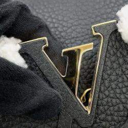 Louis Vuitton Black Capucines Taurillon Leather Shearling MM Bag