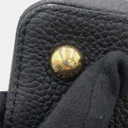 Louis Vuitton Black Capucines Taurillon Leather Shearling MM Bag