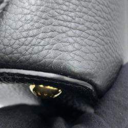 Louis Vuitton Black Capucines Taurillon Leather Shearling MM Bag