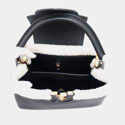 Louis Vuitton Black Capucines Taurillon Leather Shearling MM Bag