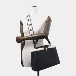 Louis Vuitton Black Capucines Taurillon Leather Shearling MM Bag